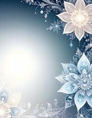Elegant floral design with blue and white tones, suitable for backgrounds or invitations.