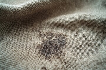 Dirty food mark on clothes: Close-up of a food stain on a shirt, preparing for cleaning before laundry to restore the fabric, Generative AI