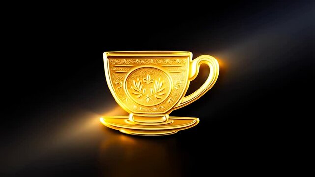 Golden teacup and saucer