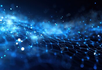 blue geometric  shape abstract technology background. High quality