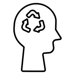 Mind Recycle outline icon