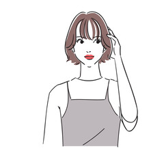 ショートボブの現代的な可愛い女性