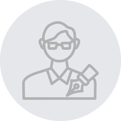 Author Profile Vector Line Grey Circle Grey