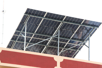 solar panel installed at roof.