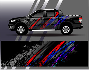 Car wrap design vector. Graphic abstract stripe racing background designs for vehicle, rally, race, adventure and car racing livery