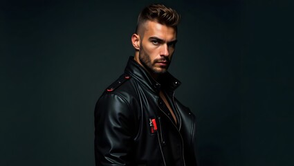Obraz premium Man with Black Dress Fashion