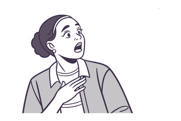 Shock and Awe: A woman with wide eyes and an open mouth, exuding a sense of astonishment or fear.