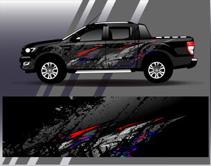 Car wrap design vector. Graphic abstract stripe racing background designs for vehicle, rally, race, adventure and car racing livery