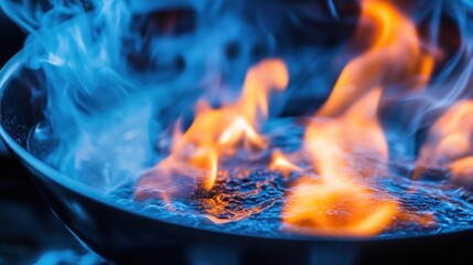 Cooking flames in pan (1)