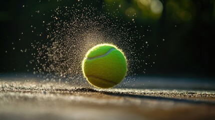 Tennis ball in mid-air splash