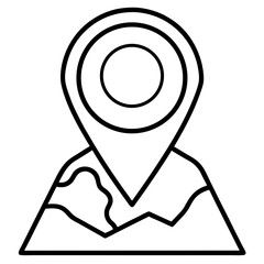 Map Location Icon Vector | Generative AI & Linocut Silhouette Design