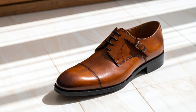 Monk Strap Shoe On Marble Tile