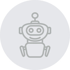 Virtual Agent Vector Line Grey Circle Grey