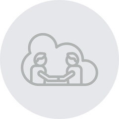 Virtual Companion Vector Line Grey Circle Grey