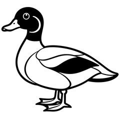 Wood Duck Silhouette Outline Vector