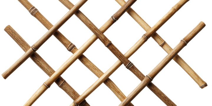 Bamboo lattice pattern, natural texture background