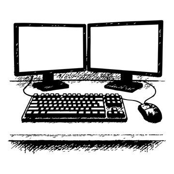 old computer scren vector