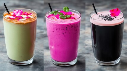 Colorful Fruit Smoothies