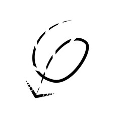 A Collection of Scribble Arrow Strokes in Varied Sizes and Directions, Black brush stroke arrow