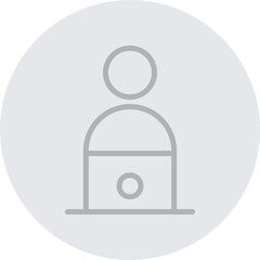 Remote Work Connection Vector Line Grey Circle Grey