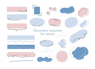 シンプルでナチュラルな女性向けの可愛いパステルカラー 装飾タイトルフレーム素材