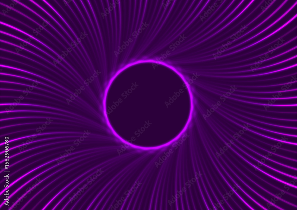 Aufkleber ultraviolet neon laser spiral wavy lines abstract technology background. futuristic glowing vector d