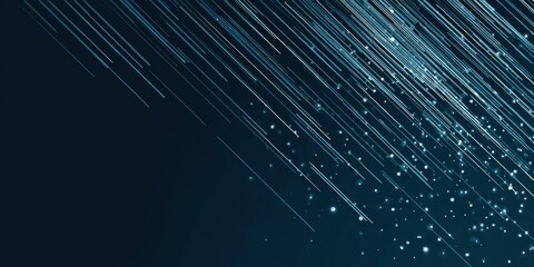 Abstract blue light streaks on dark backdrop for technology, science concepts