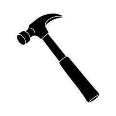 Isolated black hammer tool vector illustration for carpentry construction and renovation projects