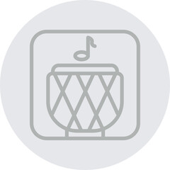 Mexican Dancer Vector Line Grey Circle Grey