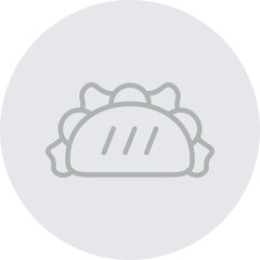 Tacos and Salsa Vector Line Grey Circle Grey