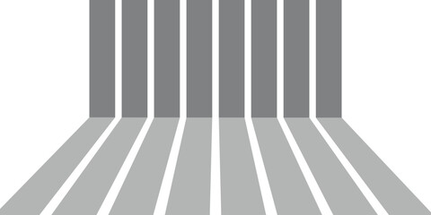 3D Abstract Vertical Bars with Shadows Vector – Minimal Geometric Perspective Illustration