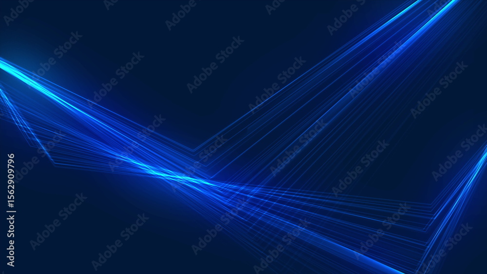 Poster Blue minimal glow lines abstract futuristic tech background