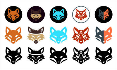 Fototapeta premium Modern Fox Logo Pack – 15 Unique Vector Icons