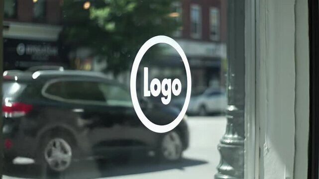 Storefront Window Mockup with Logo Placement