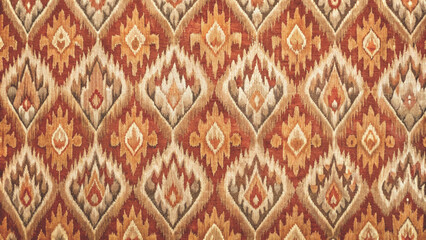 Rustic Adras Ikat Fabric Pattern Seamless Fabric Design Background