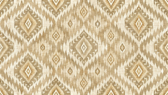 Rustic Adras Ikat Fabric Pattern Seamless Fabric Design Background