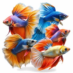 Fototapeta premium Betta Fishes on white background