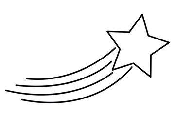 Shooting star icon. Falling star icon. Shooting star sign for web site design, logo, app, UI. Abstract silhouette of shooting star. 