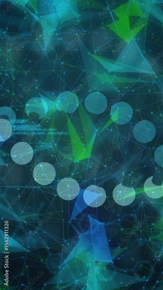 Wall mural animation of scientific data processing over globe and dna strand on dark background