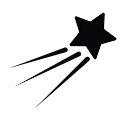 Shooting star icon. Falling star icon. Shooting star sign for web site design, logo, app, UI. Abstract silhouette of shooting star. 
