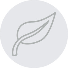 Leaf (Eco) Vector Line Grey Circle Grey