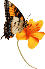 Butterfly perched on flower vector illustration