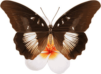 Butterfly perched on flower vector illustration