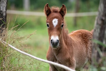 Obraz premium Young foal in a pasture