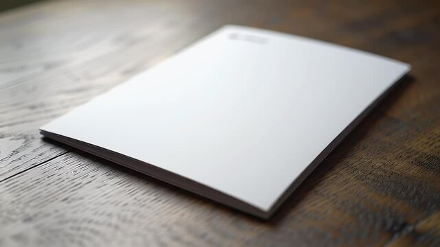 Blank Brochure Mockup on Wooden Table