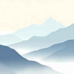 Obraz premium Calm Pastel Scene with Mountains