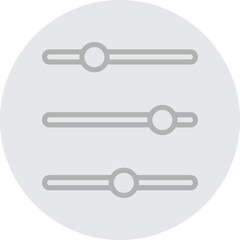 Adjustment Sliders Vector Line Grey Circle Grey