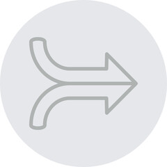 Fototapeta premium Merge Arrows Vector Line Grey Circle Grey