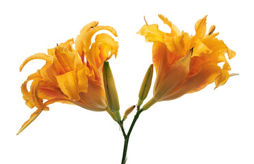 Orange daylily, Orange flower isolated on white background with clipping path