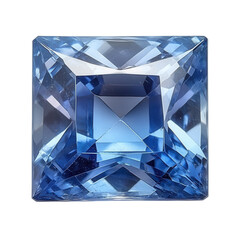 blue precious gemstone on transparent background